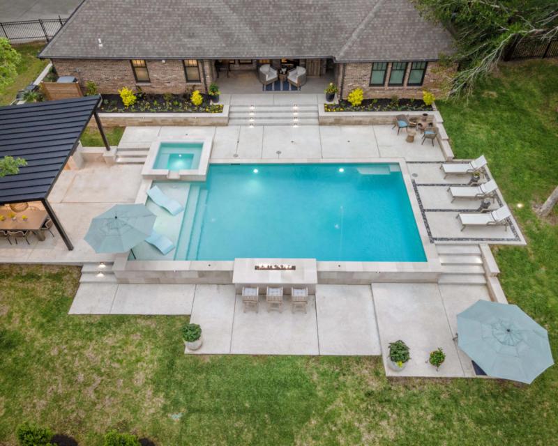 geometric pool from bird's view